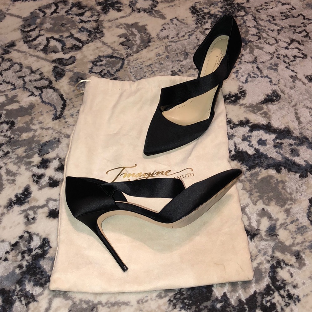 Vince Camuto Imagine Satin & Leather Heels
